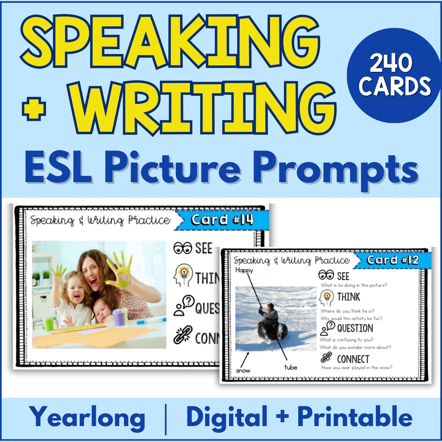 Speaking & Writing Cards: Grades K-8