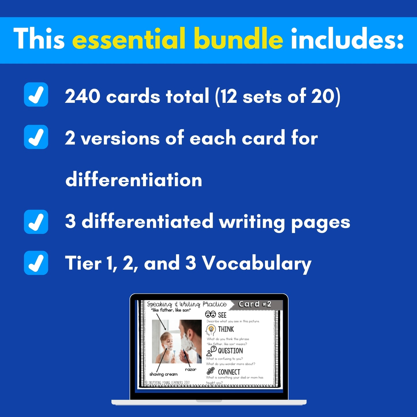 Speaking & Writing Cards: Grades K-8