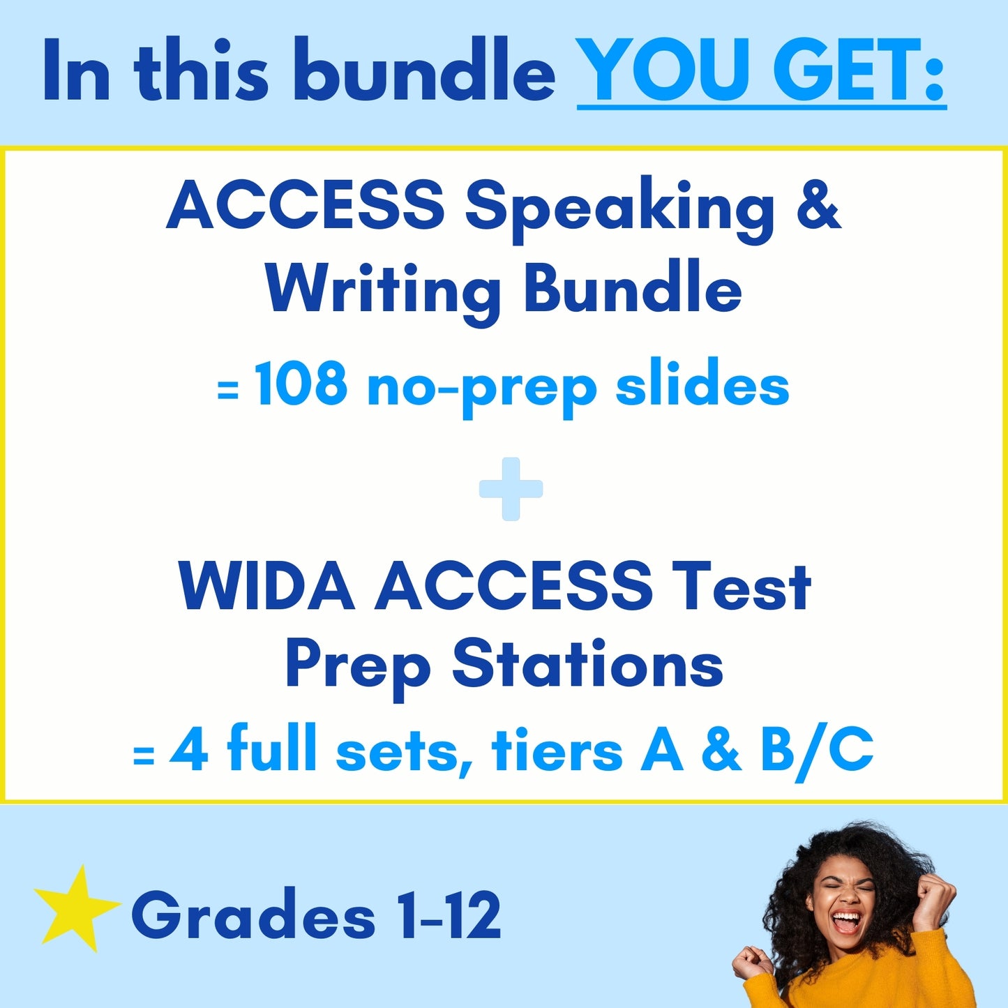WIDA Test Prep Bundle (Digital & Print): Grades 1-12