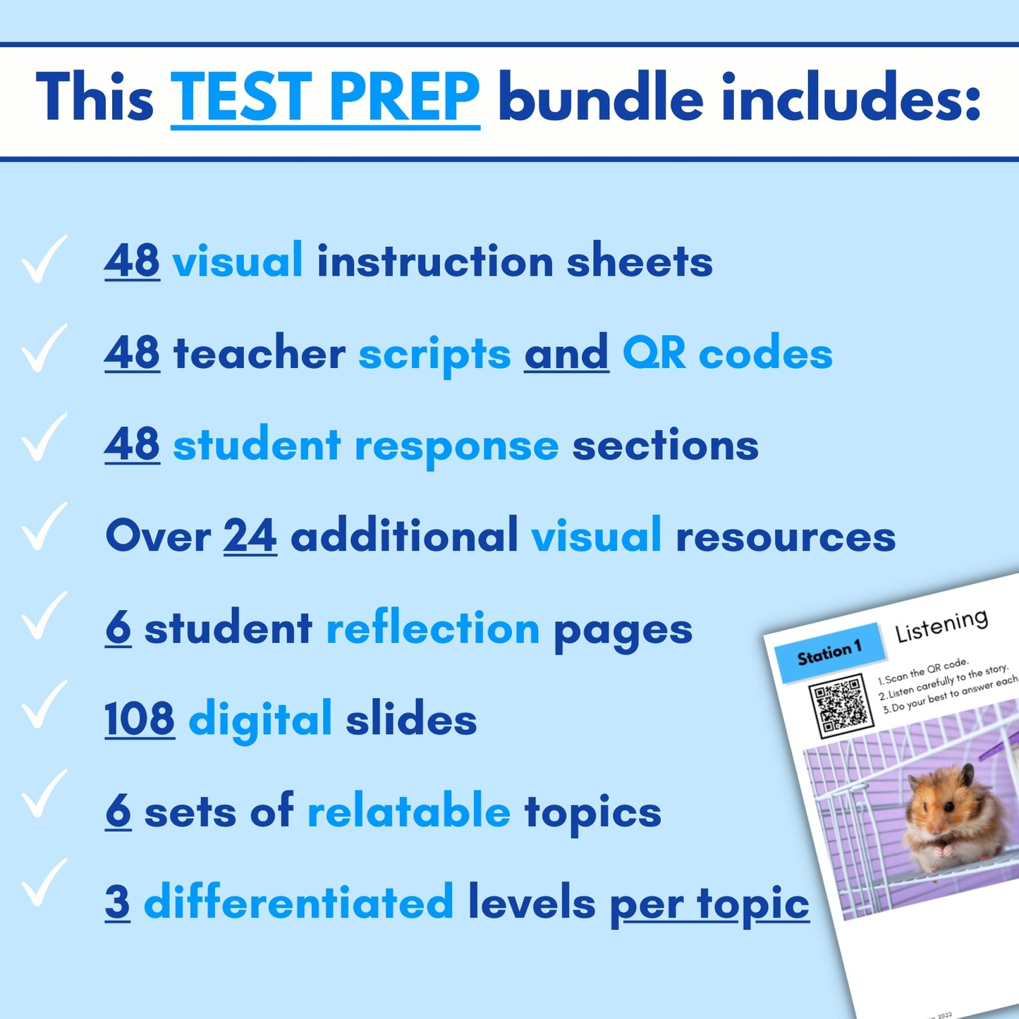 WIDA Test Prep Bundle (Digital & Print): Grades 1-12