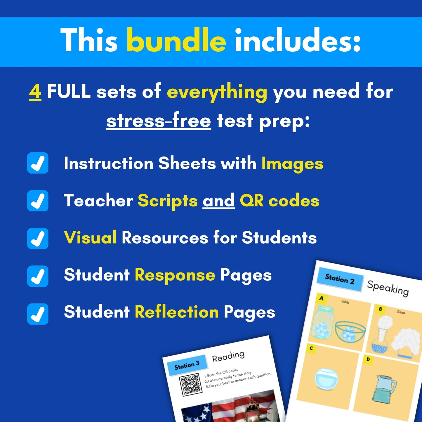 WIDA Test Prep Stations (Print Only): Grades 1-12