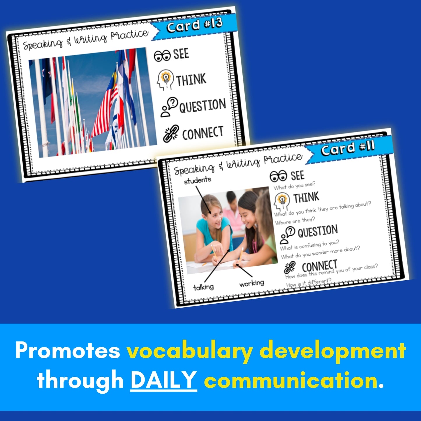 Speaking & Writing Cards: Grades K-8