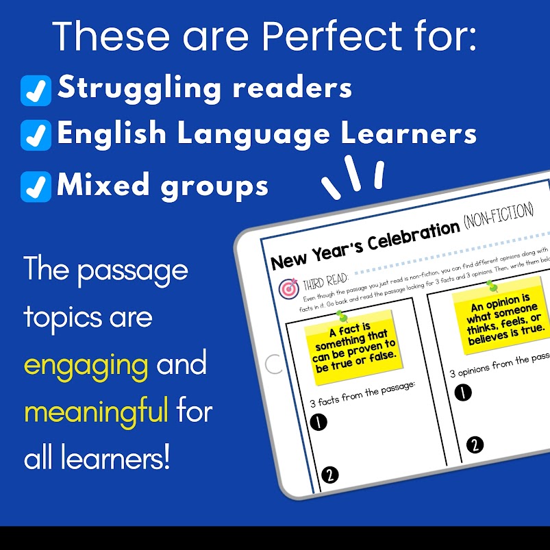 Close Reading Passages, Fiction & Nonfiction: Grades 3-8