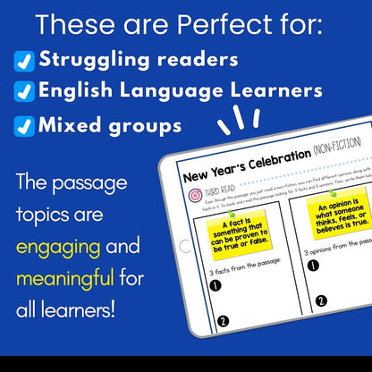 Close Reading Passages, Fiction & Nonfiction: Grades 3-8